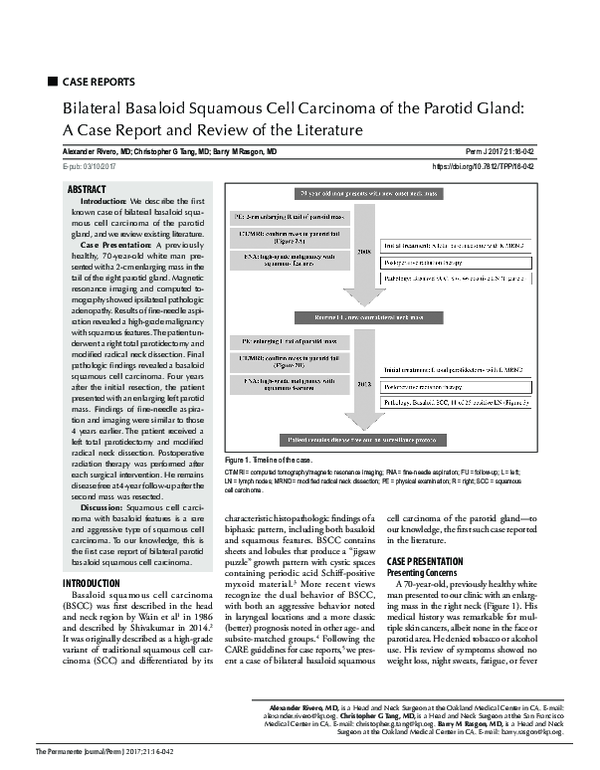 (PDF) Bilateral Basaloid Squamous Cell Carcinoma of the Parotid Gland ...