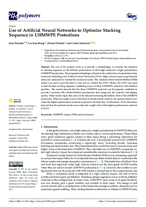 (PDF) Use of Artificial Neural Networks to Optimize Stacking Sequence ...