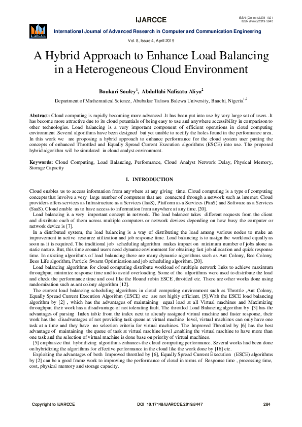 (PDF) A Hybrid Approach to Enhance Load Balancing in a Heterogeneous ...