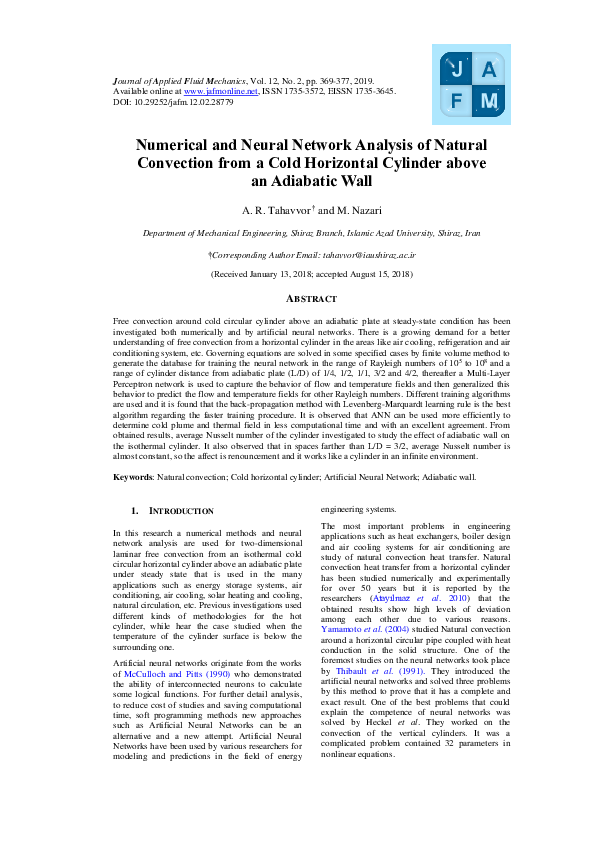 (PDF) Numerical and Neural Network Analysis of Natural Convection from ...