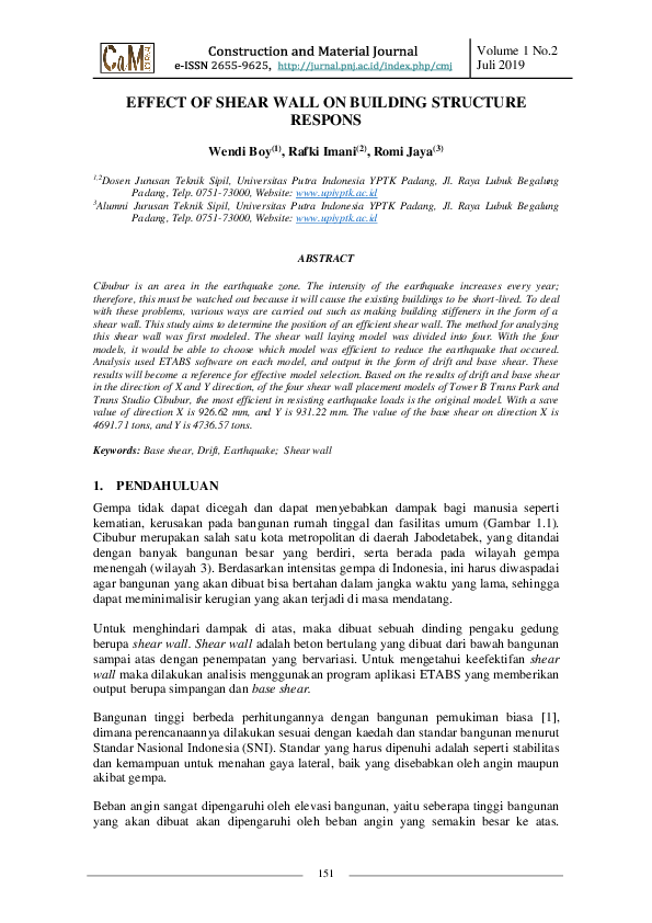 (PDF) Effect of Shear Wall on Building Structure Respons