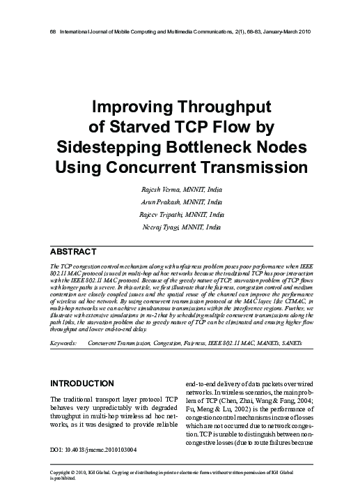 (PDF) Improving Throughput of Starved TCP Flow by Sidestepping ...