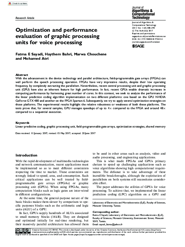 (PDF) Optimization and performance evaluation of graphic processing ...