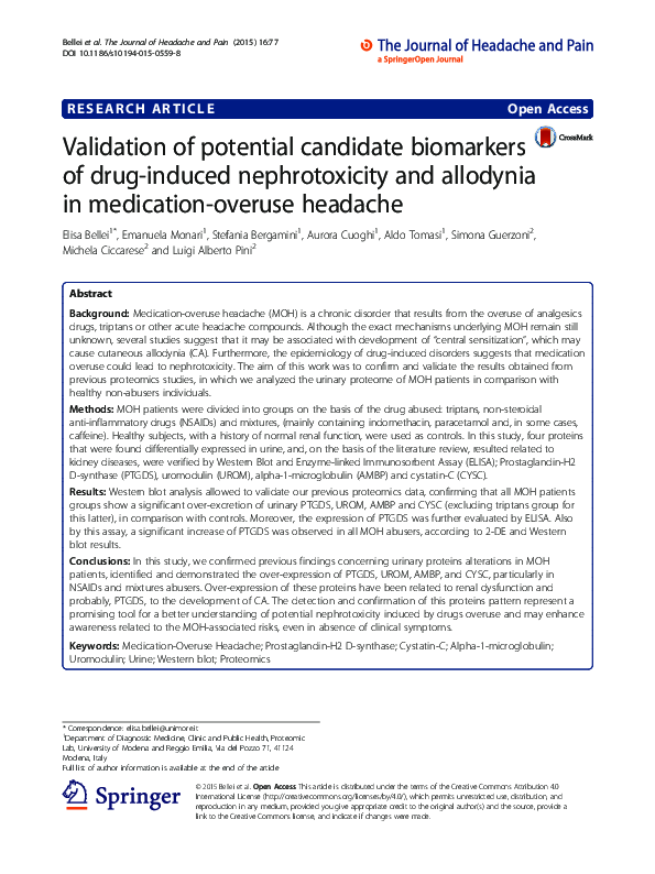 (PDF) Validation of potential candidate biomarkers of drug-induced ...