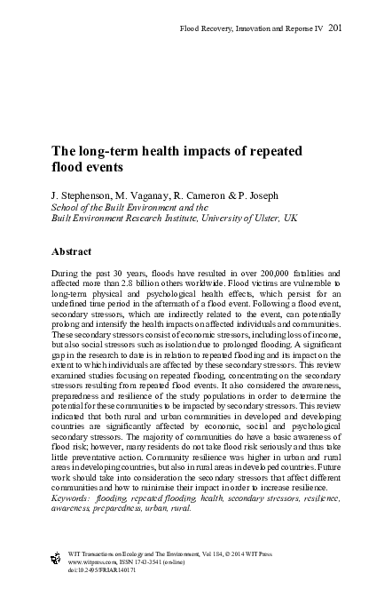 (PDF) The long-term health impacts of repeated flood events