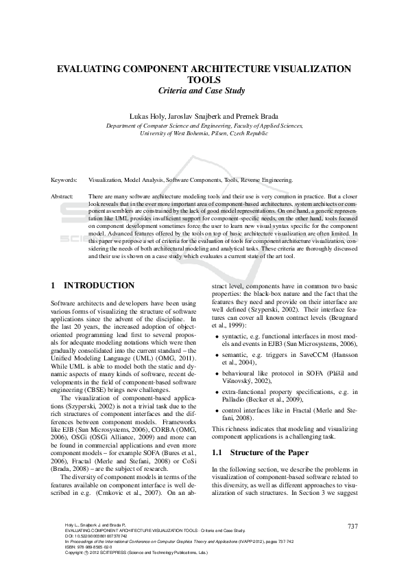 (PDF) Evaluating Component Architecture Visualization Tools