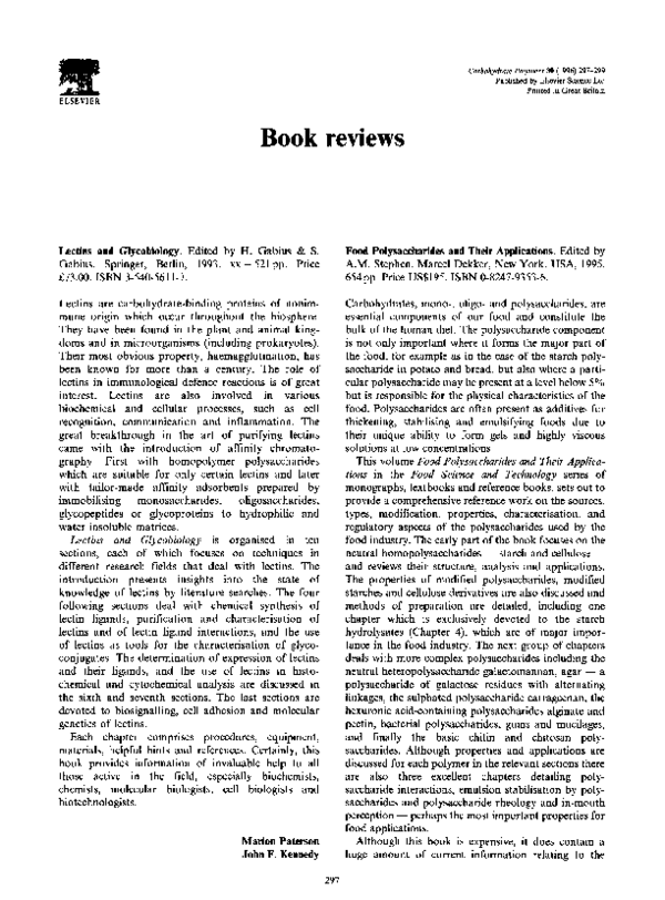 (PDF) Food polysaccharides and their applications Edited by A.M ...
