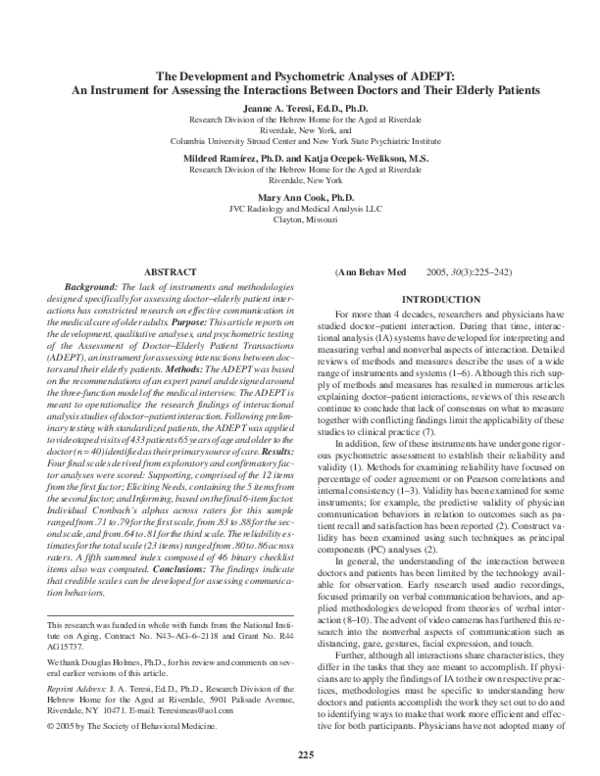 (PDF) The development and psychometric analyses of ADEPT: An instrument ...