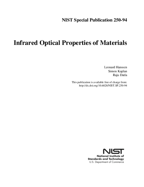 INFRARED OPTICAL PROPERTIES OF MATERIALS visual data 5