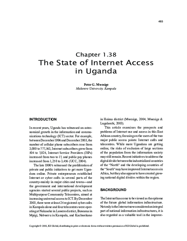 (PDF) The State of Access in Uganda