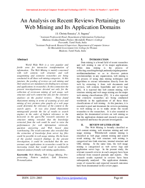 (PDF) An Analysis on Recent Reviews Pertaining to Web Mining and Its ...