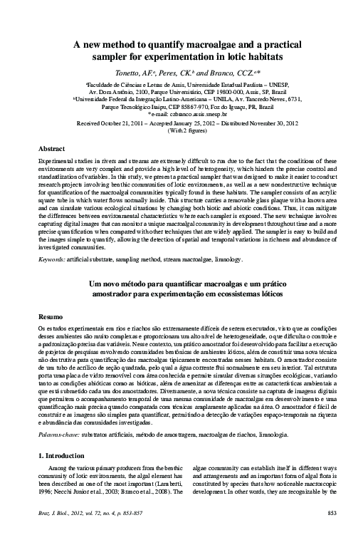 (PDF) A new method to quantify macroalgae and a practical sampler for ...
