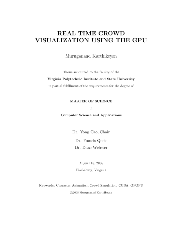 (PDF) Real Time Crowd Visualization using the GPU