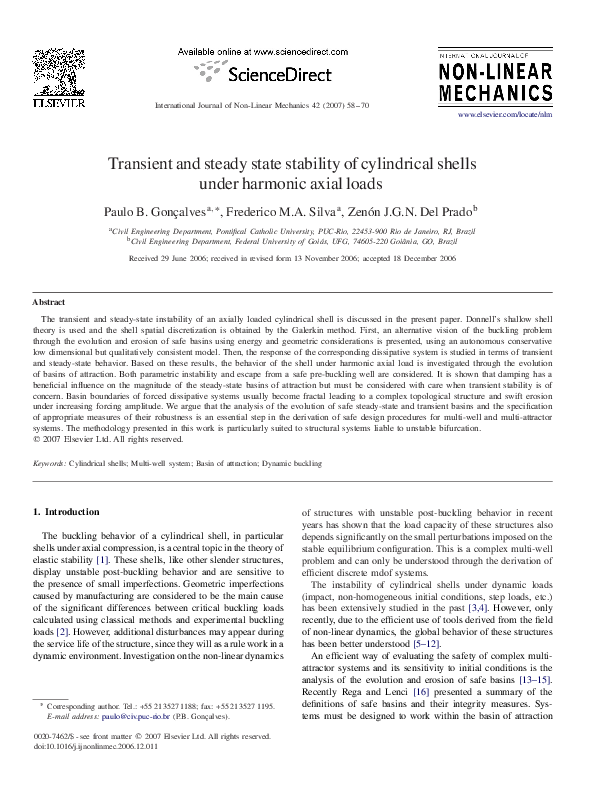 (PDF) Transient and steady state stability of cylindrical shells under ...
