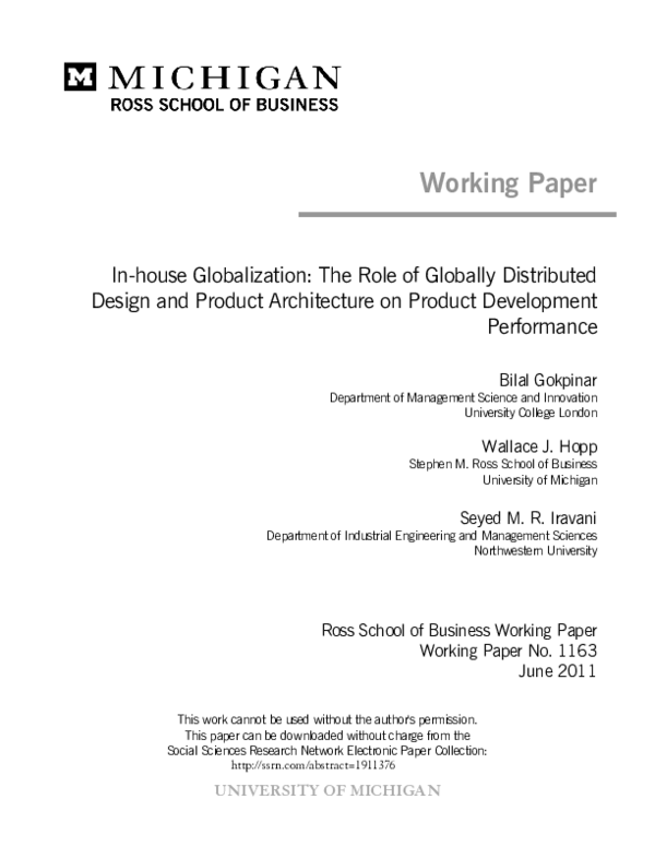 (PDF) In-House Globalization: The Role of Globally Distributed Design ...