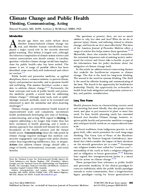 (PDF) Climate Change and Public Health
