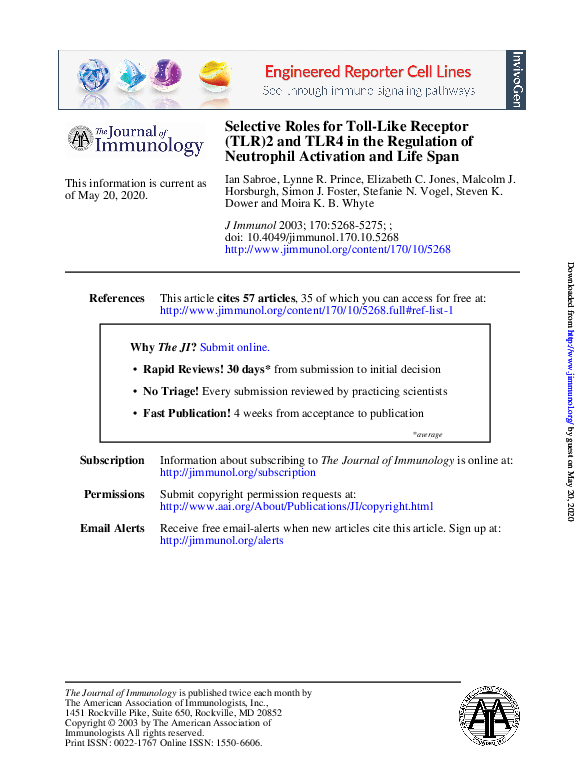 (PDF) Selective Roles for Toll-Like Receptor (TLR)2 and TLR4 in the ...