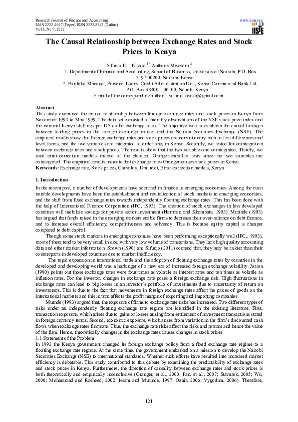 (PDF) The Causal Relationship between Exchange Rates and Stock Prices ...