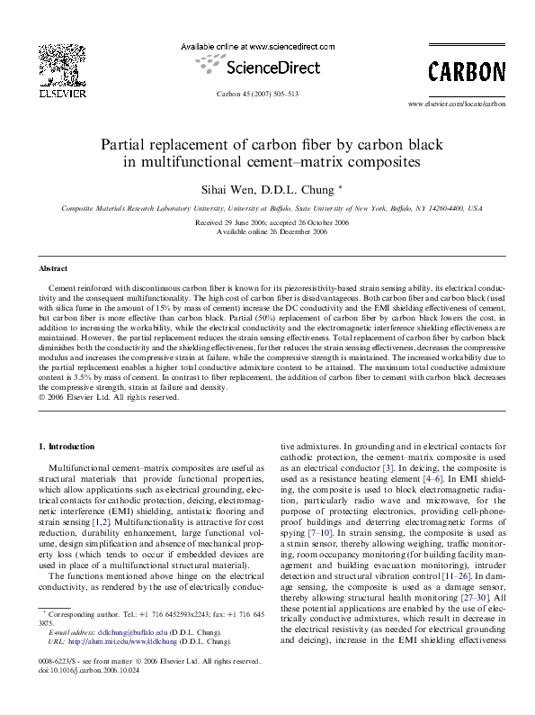 (PDF) Partial replacement of carbon fiber by carbon black in