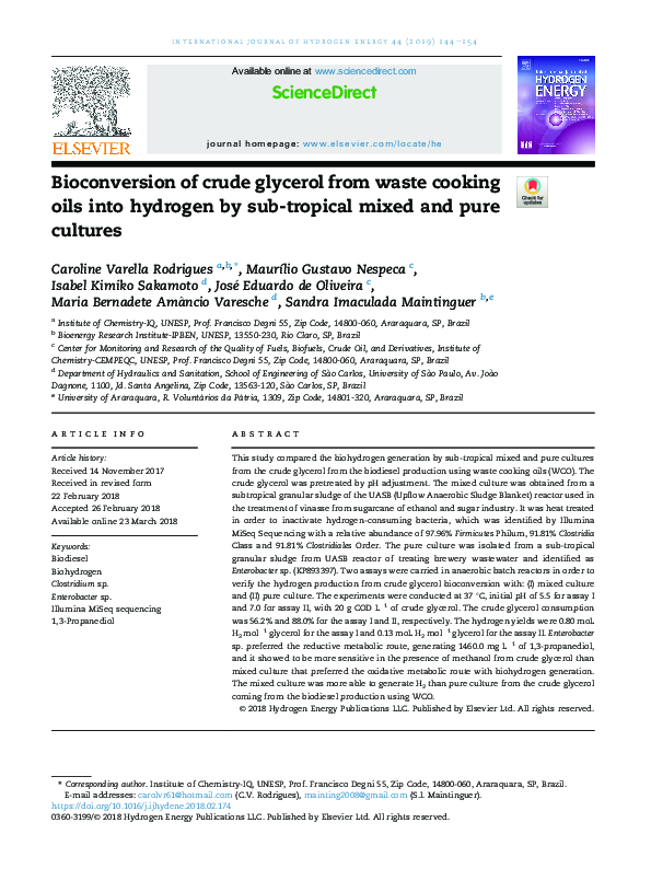 (PDF) Bioconversion of crude glycerol from waste cooking oils into ...