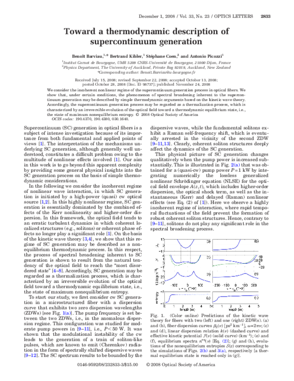 (PDF) Toward a thermodynamic description of supercontinuum generation