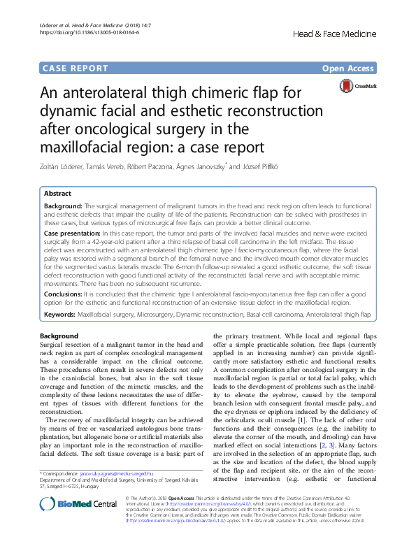 (PDF) An anterolateral thigh chimeric flap for dynamic facial and ...