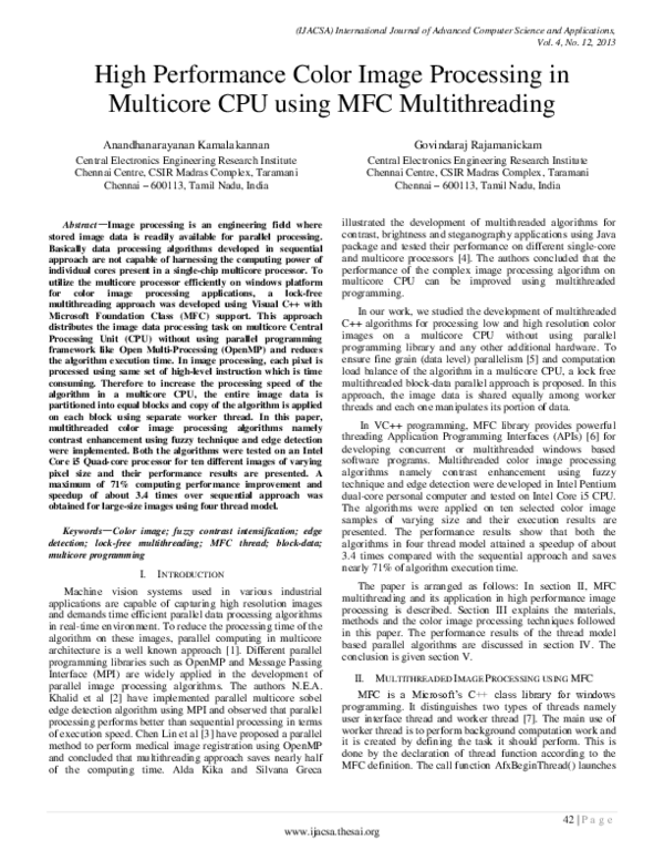 (PDF) High Performance Color Image Processing in Multicore CPU using ...