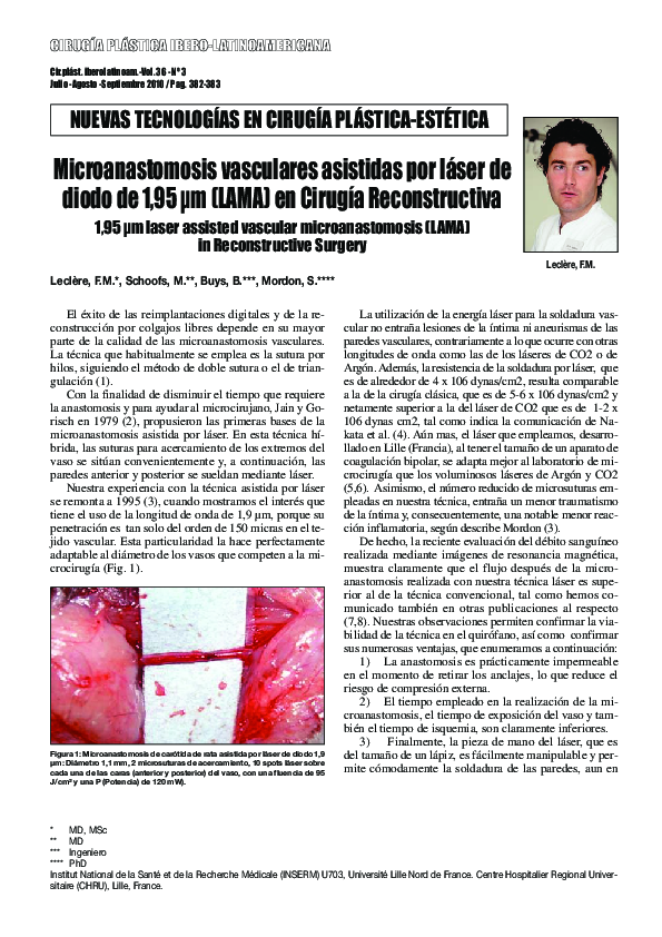 (PDF) Microanastomosis vasculares asistidas por láser de diodo de 1,95