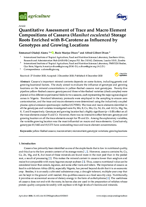 (PDF) Quantitative Assessment of Trace and Macro Element Compositions ...