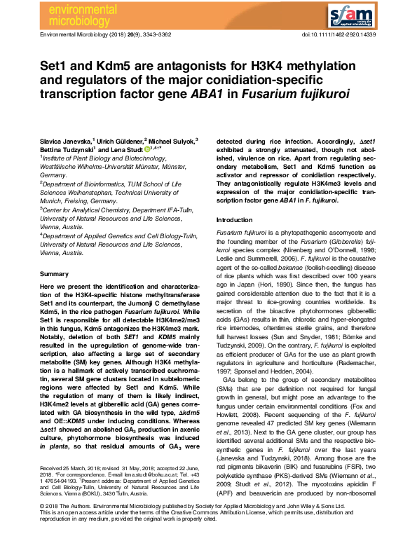 (PDF) Set1 and Kdm5 are antagonists for H3K4 methylation and regulators ...