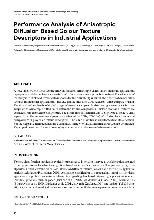 (PDF) Performance Analysis of Anisotropic Diffusion Based Colour ...