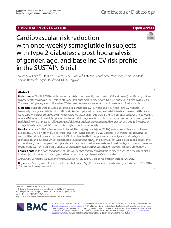(PDF) Cardiovascular risk reduction with once-weekly semaglutide in ...