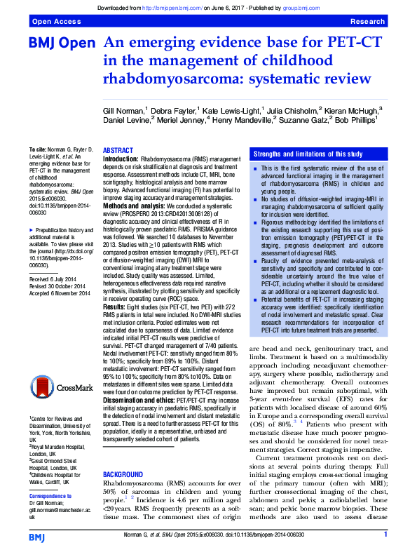 (PDF) An emerging evidence base for PET-CT in the management of ...