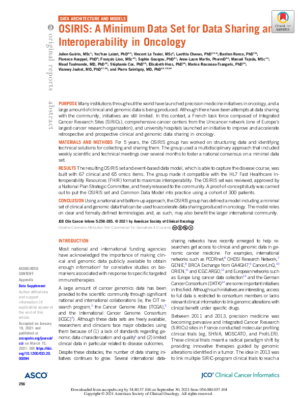 (PDF) OSIRIS: A Minimum Data Set for Data Sharing and Interoperability ...