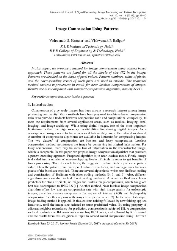 (PDF) Image Compression Using Patterns
