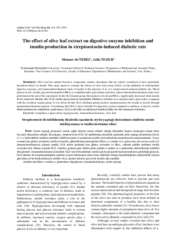 (PDF) The Effect of Olive Leaf Extract on Digestive Enzyme Inhibition ...