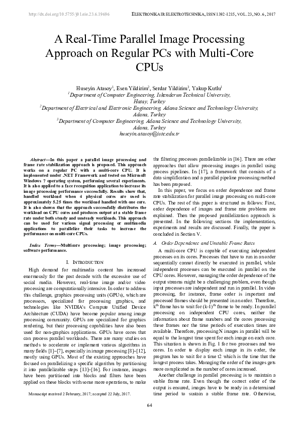 (PDF) A Real-time Parallel Image Processing Approach on Regular PCs ...