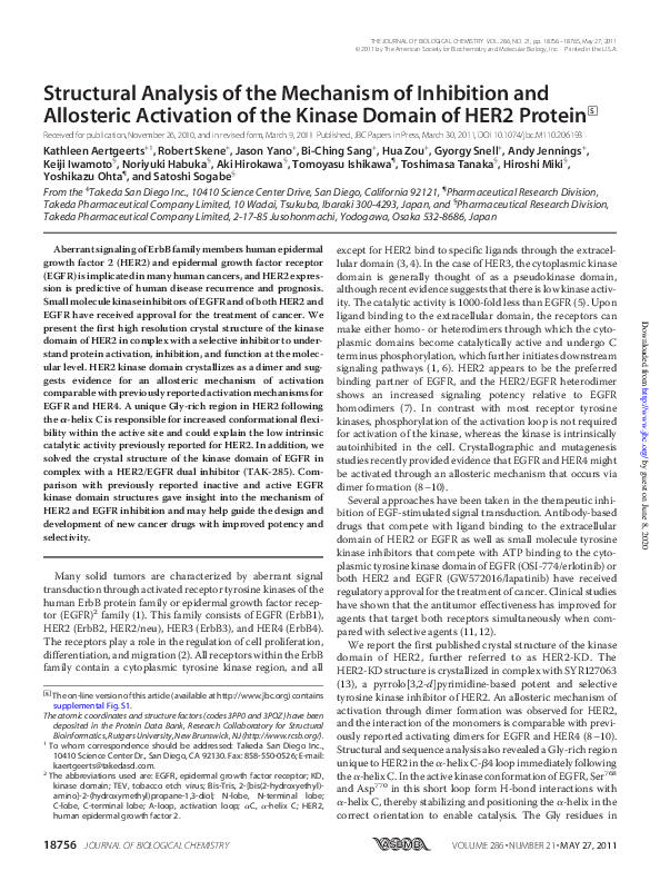 (PDF) Structural Analysis of the Mechanism of Inhibition and Allosteric ...