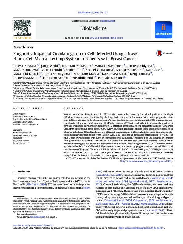 (PDF) Prognostic Impact of Circulating Tumor Cell Detected Using a ...