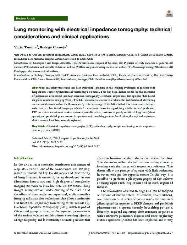 (PDF) Lung monitoring with electrical impedance tomography technical