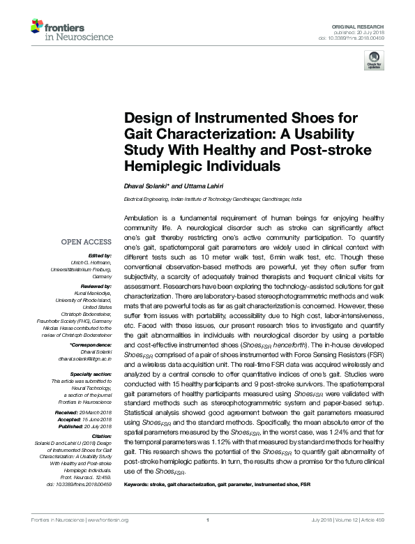 (PDF) Design of Instrumented Shoes for Gait Characterization: A ...