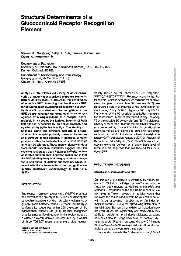 (PDF) Structural Determinants of a Glucocorticoid Receptor Recognition ...