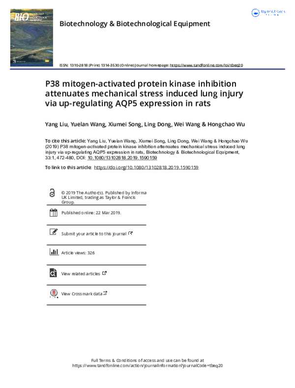 (PDF) P38 Mitogen-Activated Protein Kinase Inhibition Attenuates ...