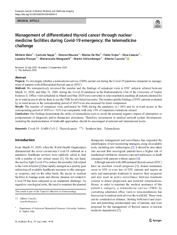 (PDF) Management of differentiated thyroid cancer through nuclear ...