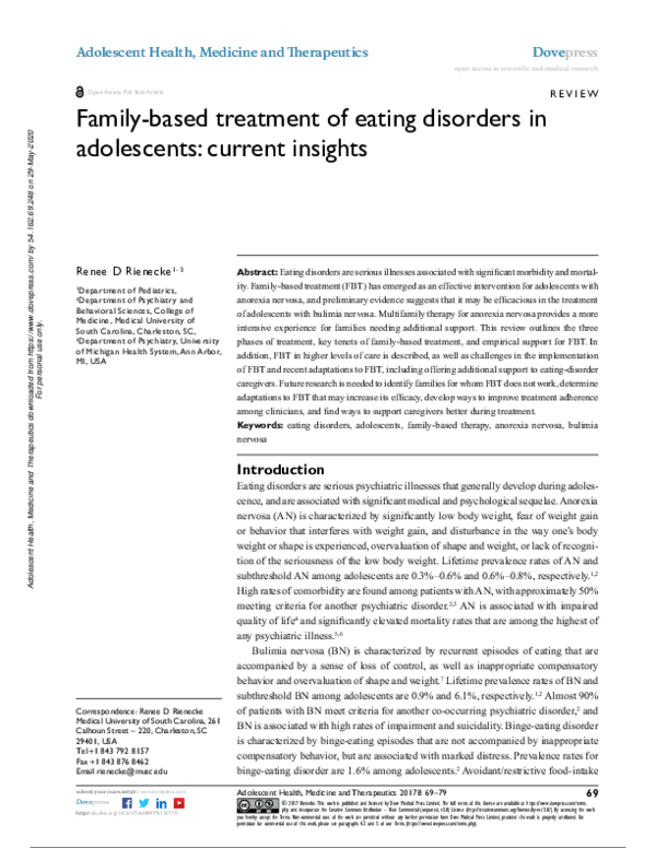 (PDF) Family-based treatment of eating disorders in adolescents ...