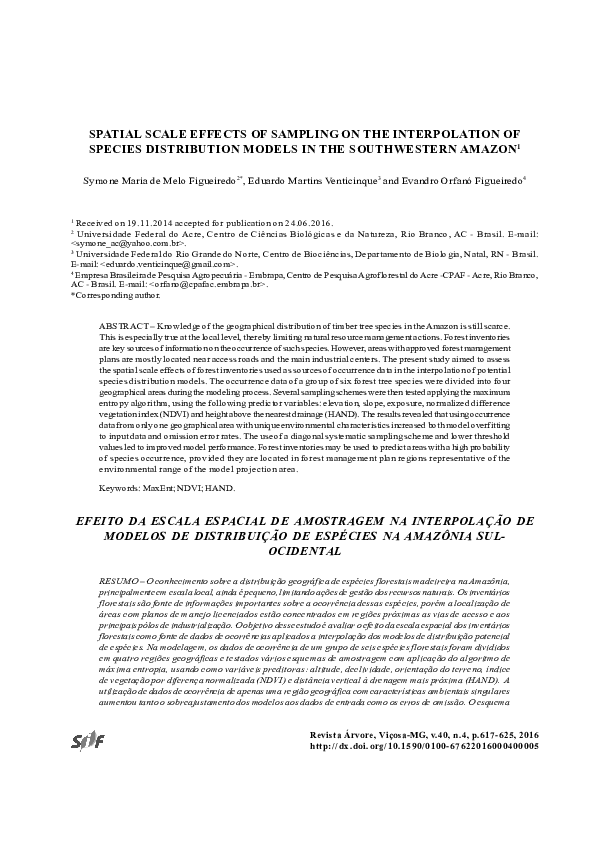 (PDF) Spatial Scale Effects of Sampling on the Interpolation of Species ...