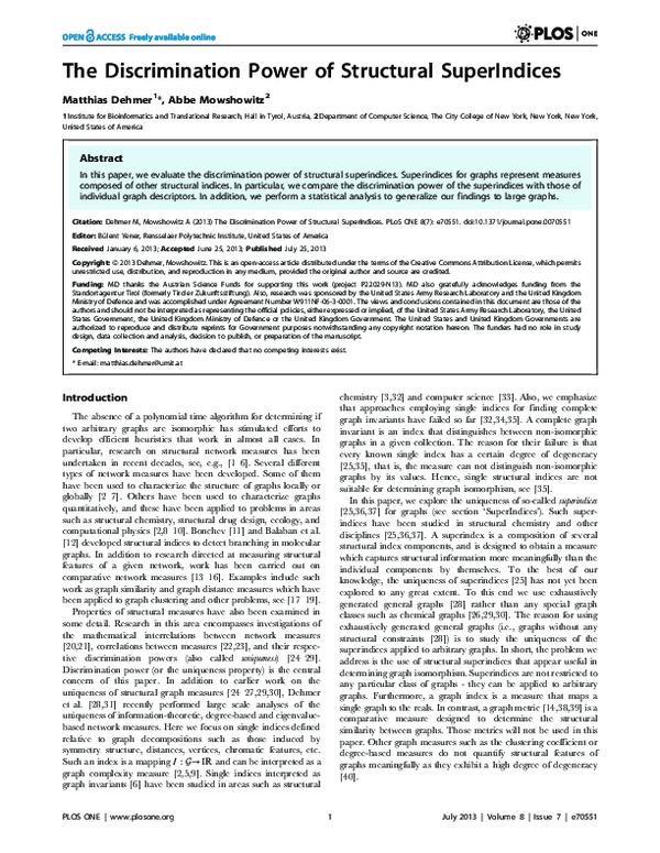 (PDF) The Discrimination Power of Structural SuperIndices