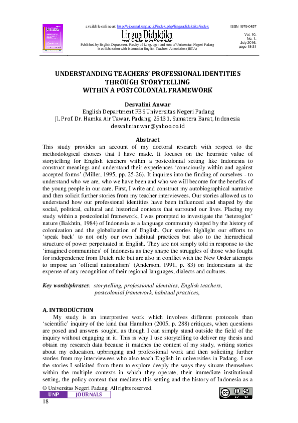 (PDF) Understanding teachers' professional identity and beliefs in the ...