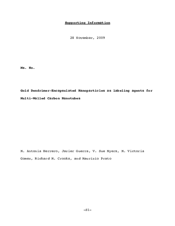 (PDF) Gold Dendrimer Encapsulated Nanoparticles as Labeling Agents for ...