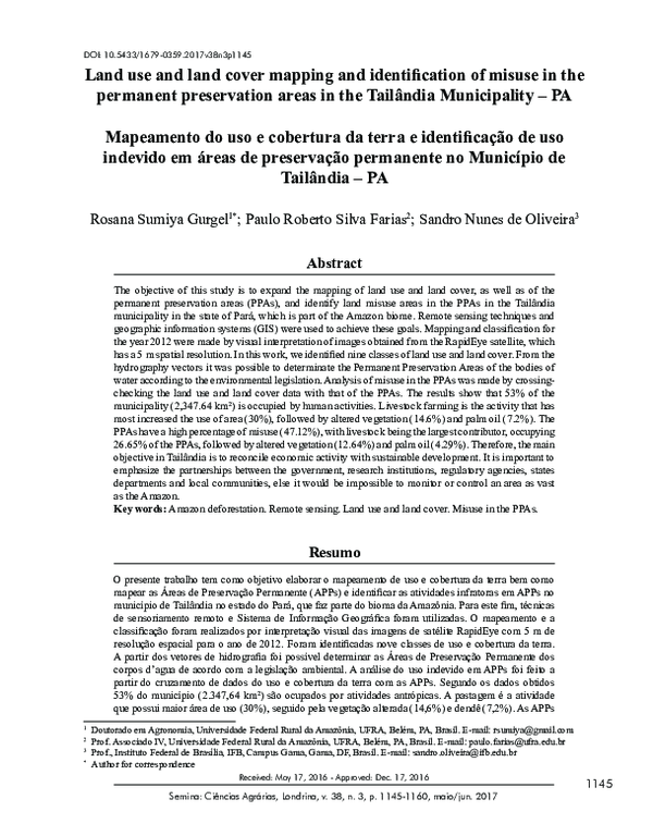 (PDF) Land use and land cover mapping and identification of misuse in ...